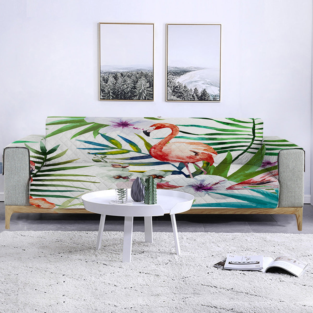 Flamingo Tropics Sofa Cover