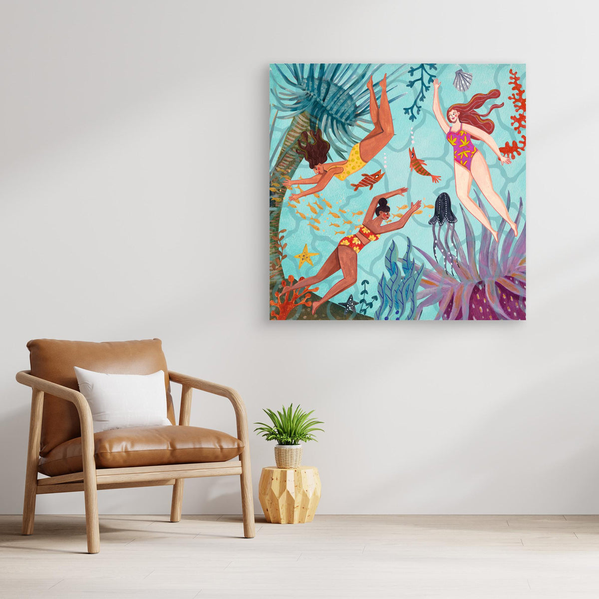 Canvas Print - Swimming in the Ocean by Caroline Bonne Müller