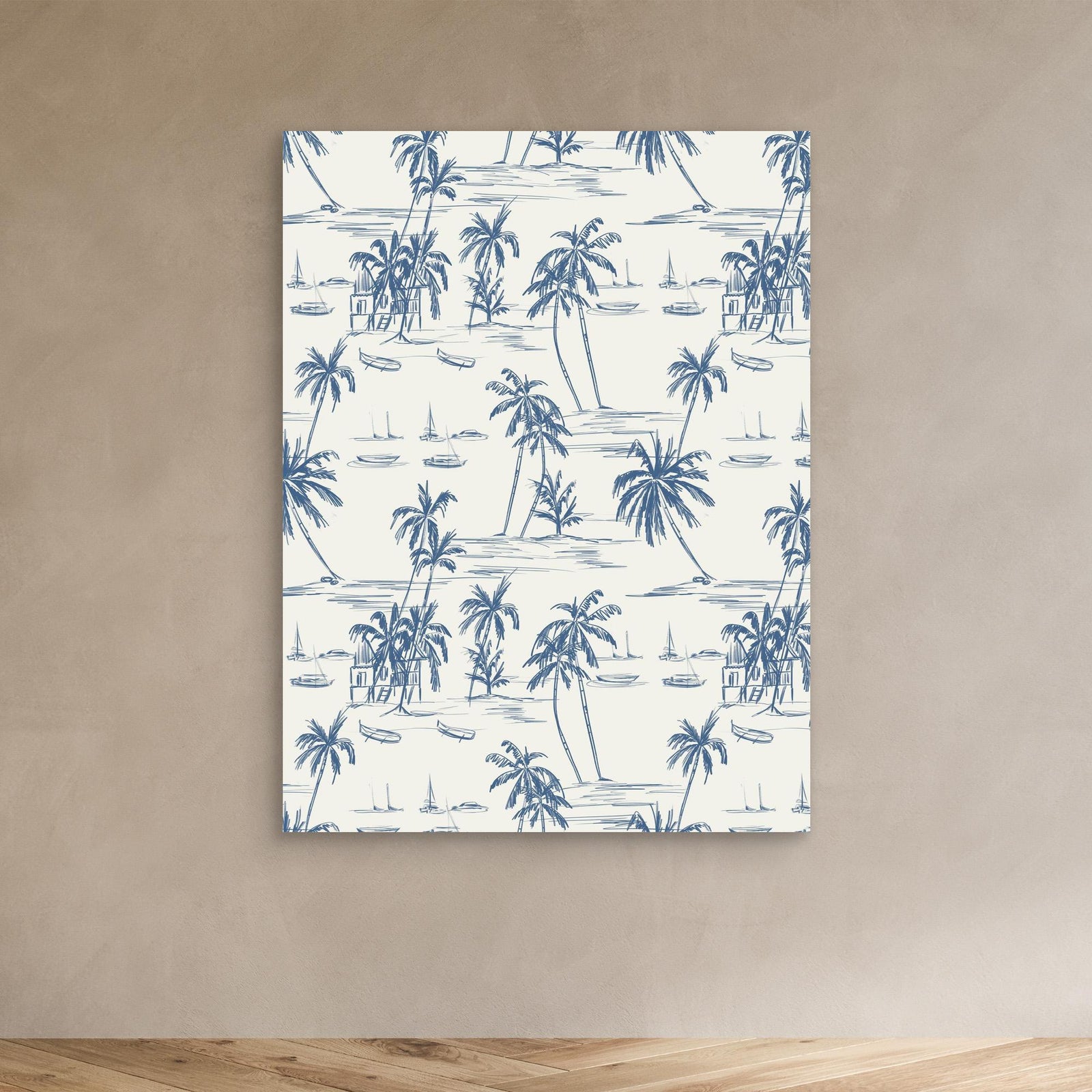 Canvas Print - Blue Beach Pattern by Anis Illustration