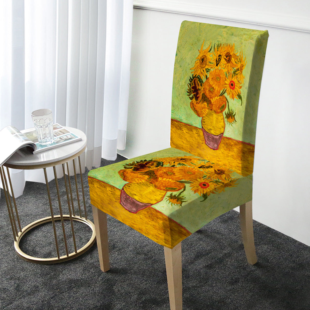 Van Gogh Sunflowers Chair Cover