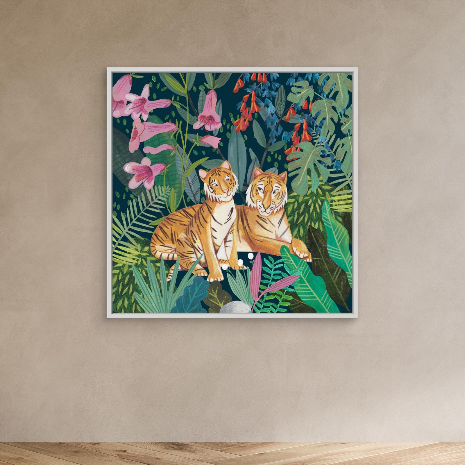 Canvas Print - Tigers in the Jungle by Caroline Bonne Müller