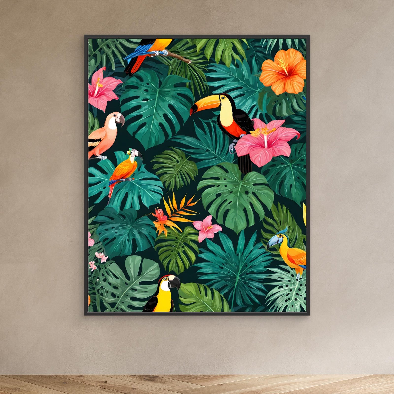 Canvas Print - Tropical Paradise Jungle Pattern by Kintsugi99