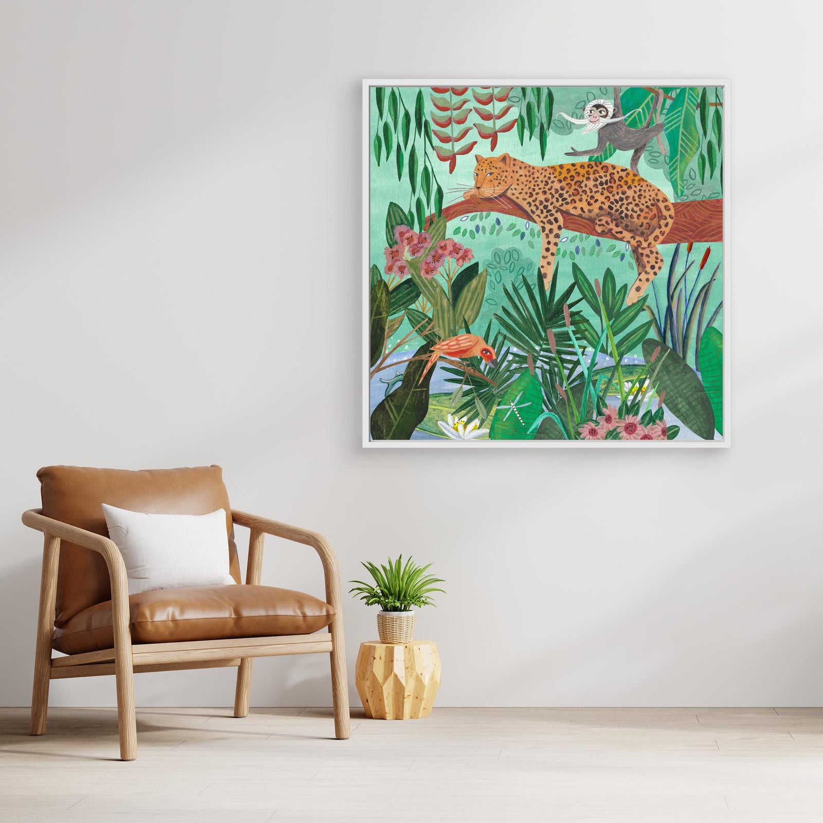 Canvas Print - Leopard in the Jungle by Caroline Bonne Müller