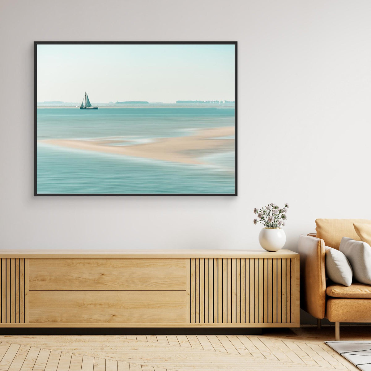 Canvas Print - Passing a Sandbank by Bernardine De Laat