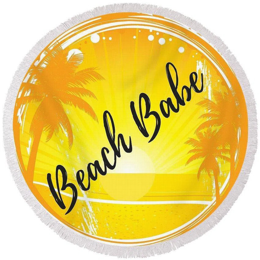 The Beach Babe Round Beach Towel