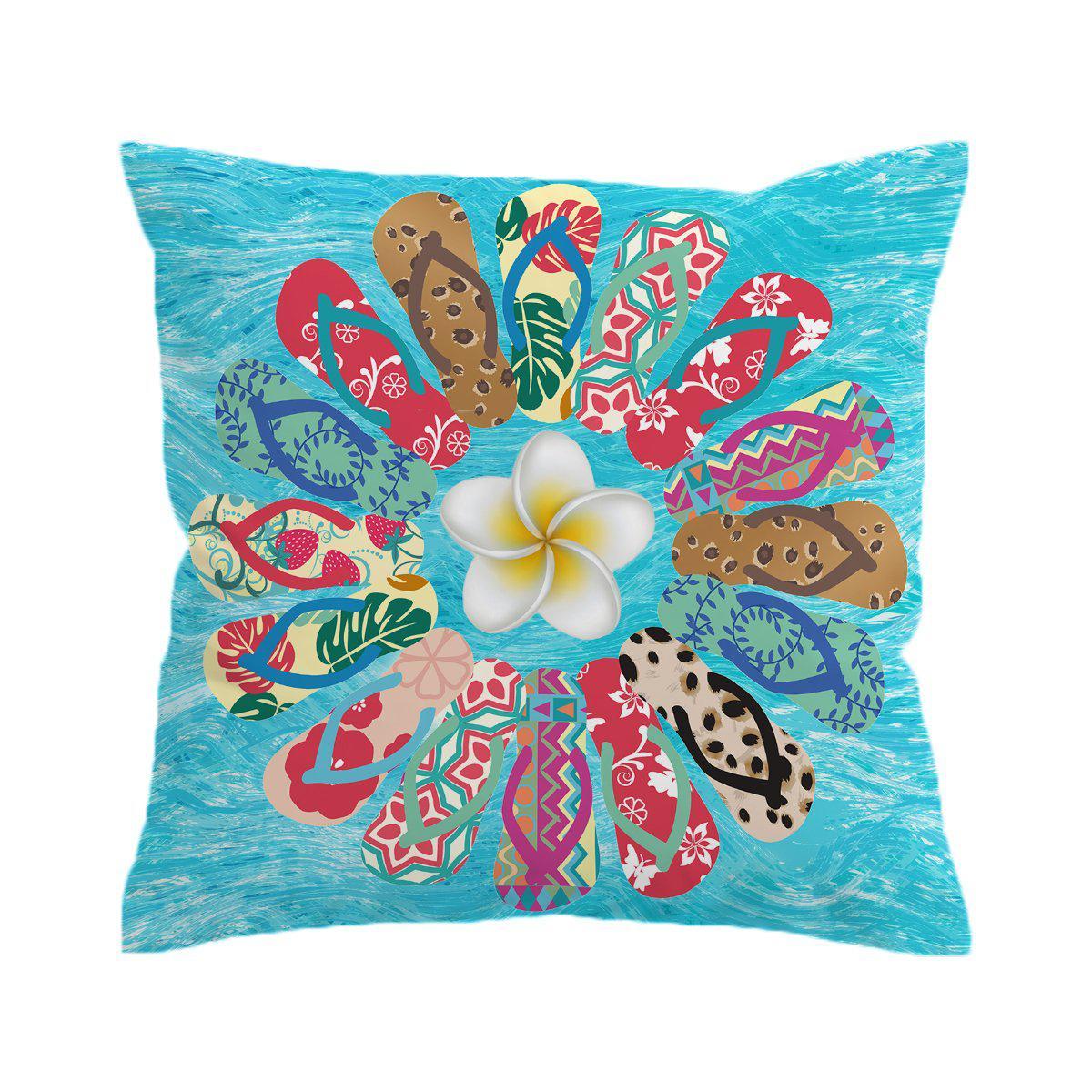 The Flip Flop Flower Pillow Cover