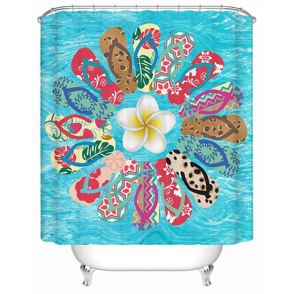 The Flip Flop Flower Shower Curtain