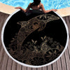 The Golden Dolphin Round Beach Towel