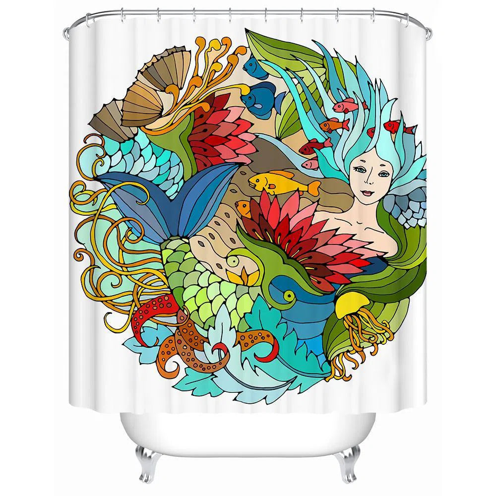 The Happy Mermaid Shower Curtain