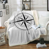 The Nautical Wind Rose Soft Sherpa Blanket