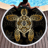 The Original Golden Turtle Round Beach Towel