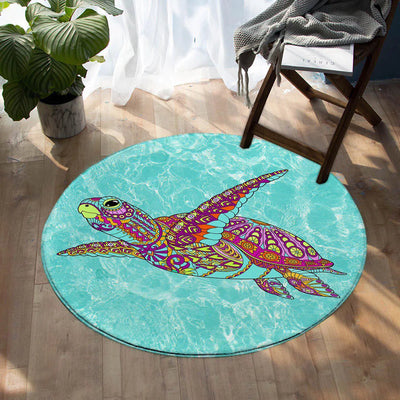 The Original Sea Turtle Spirit Round Area Rug