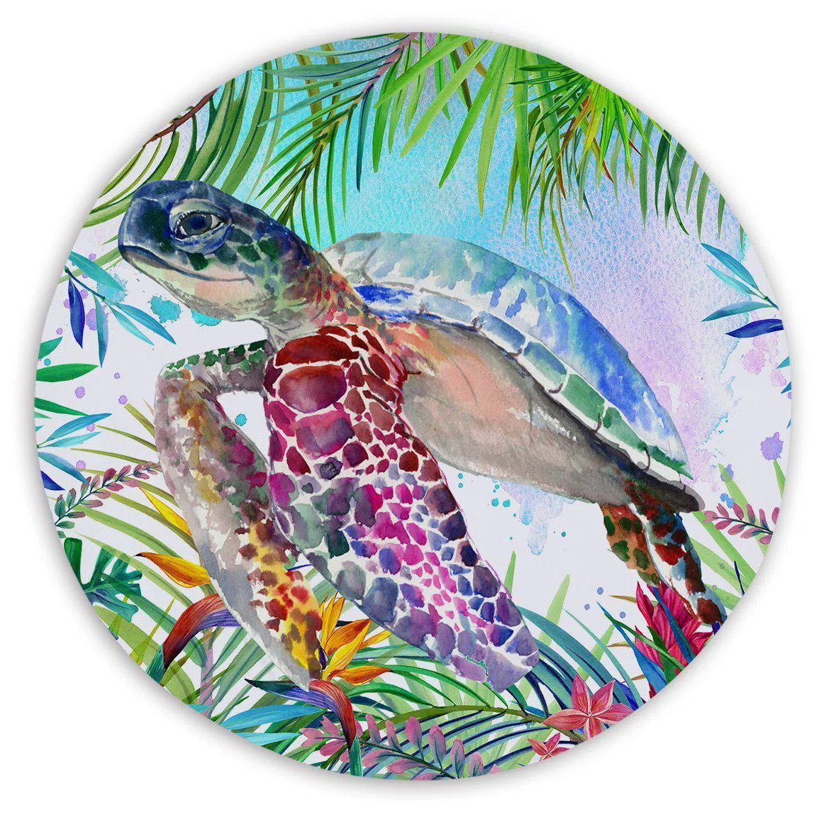 The Original Tropical Sea Turtle Round Sand-Free Towel