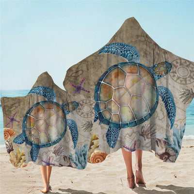 The Original Turtle Island Hooded Beach Towel for Kids