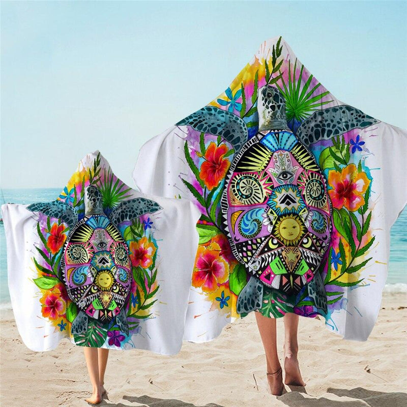 Turtle Mystic Hooded Beach Towel for Kids