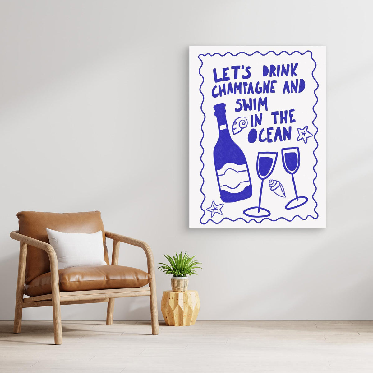 Canvas Print - Champagne by the Ocean by Athene Fritsch