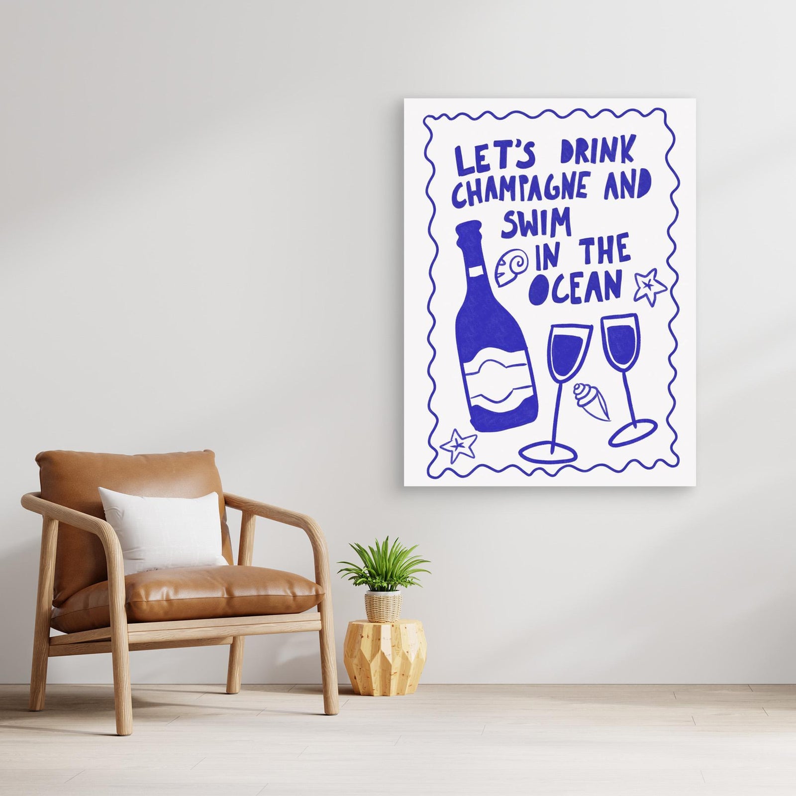 Canvas Print - Champagne by the Ocean by Athene Fritsch