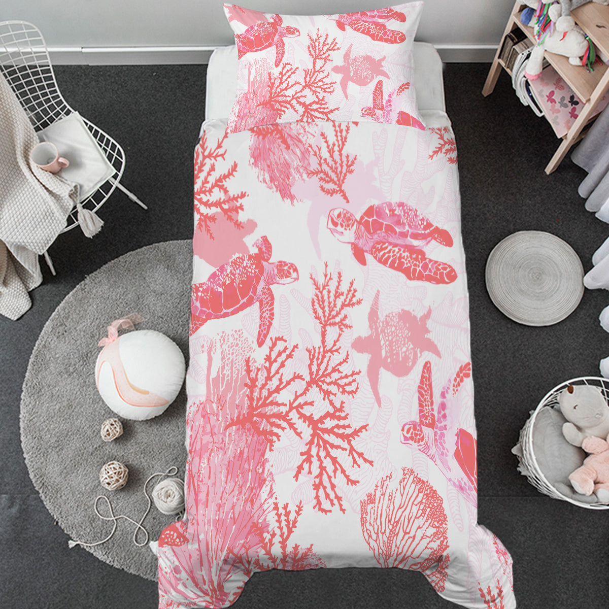 Red Coral Wonders Toddler Bed Set - Main Image