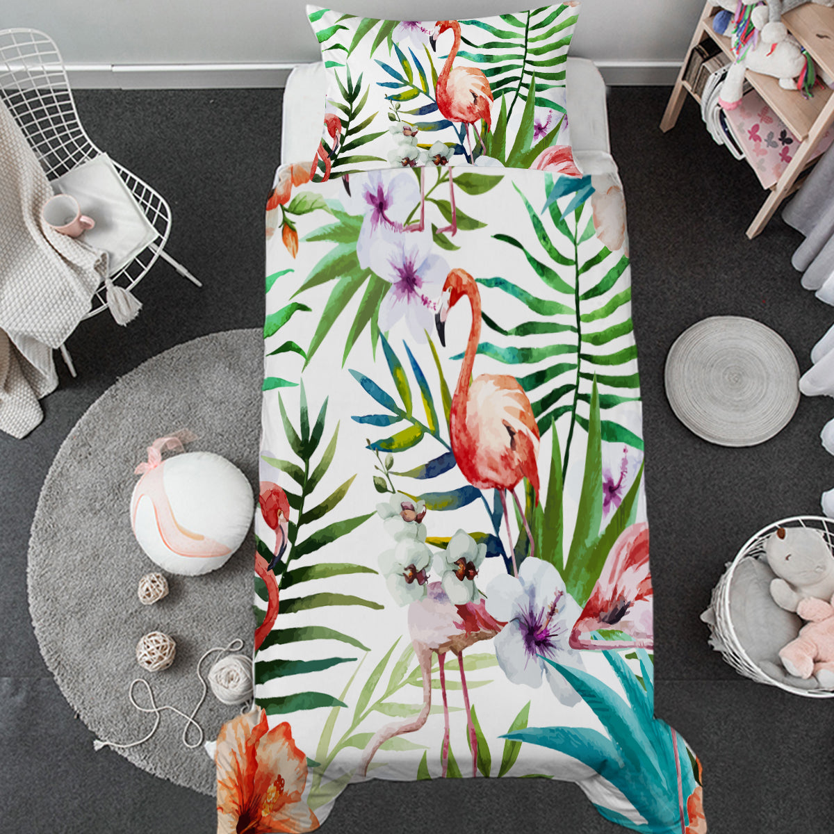 Flamingo Tropics Toddler Bed Set