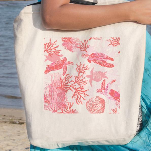 Red Coral Wonders Beach Tote