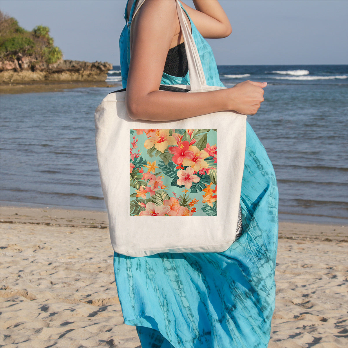 Hibiscus Passion Beach Tote