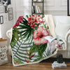 Tropical Hibiscus Soft Sherpa Blanket