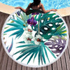 Tropical Orchids Round Beach Towel