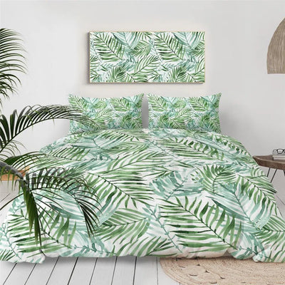 Tropical Palm Leaves Duvet Cover Set