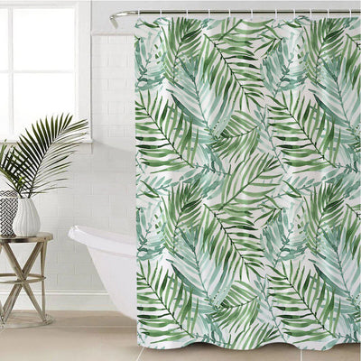 Tropical Palm Leaves Shower Curtain