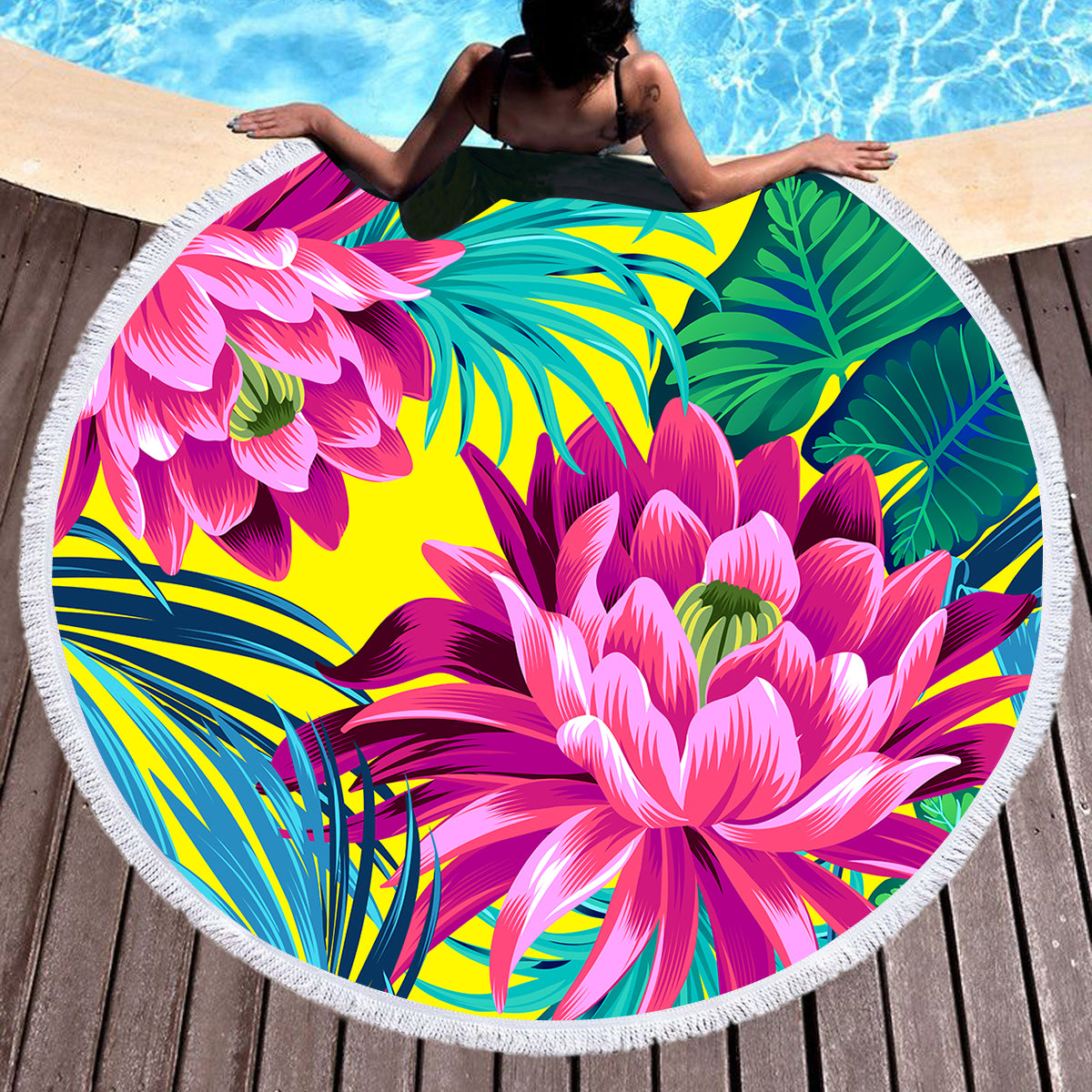 Polyinesian Delight Round Beach towel