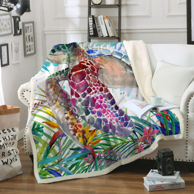 Tropical Sea Turtle Soft Sherpa Blanket