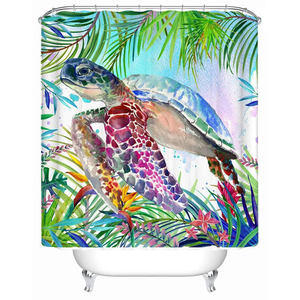 Tropical Sea Turtle Shower Curtain