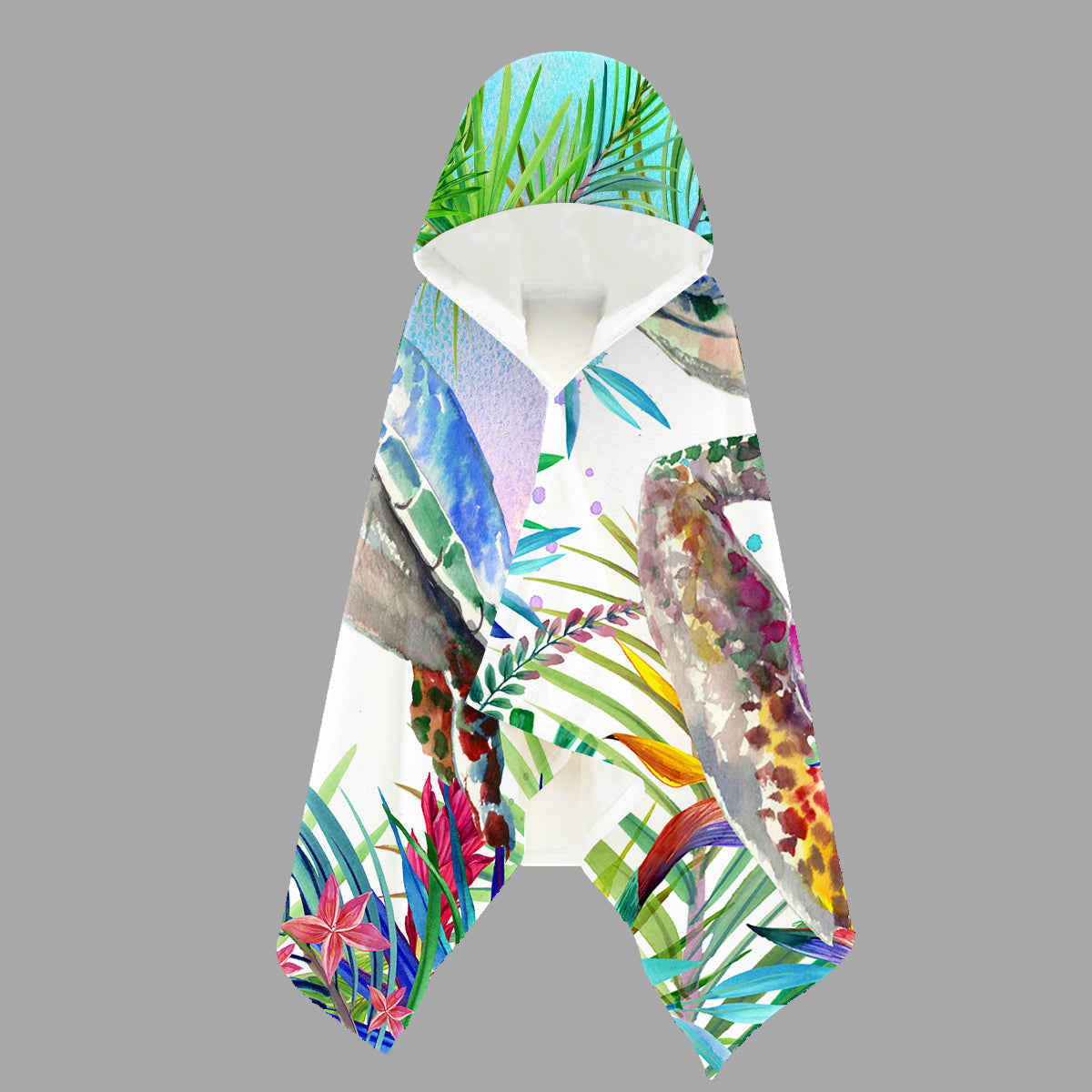 Tropical Sea Turtle Hooded Beach Towel for Kids