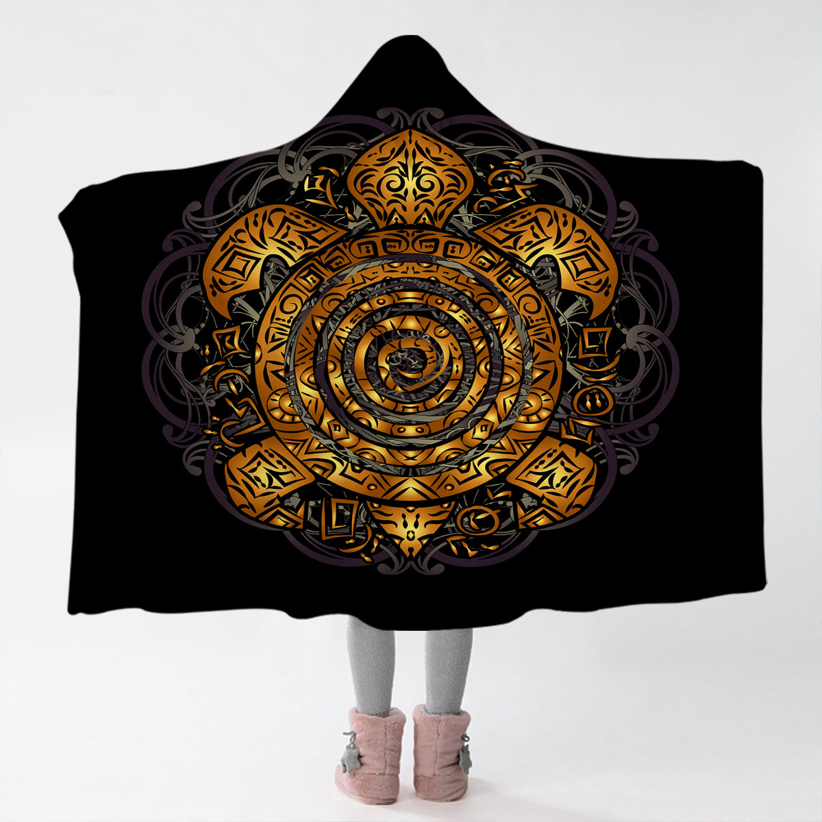 Sea Turtle Maze Hooded Blanket