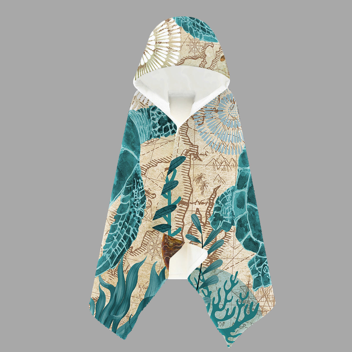 Sea Turtle Love Hooded Beach Towel for Kids