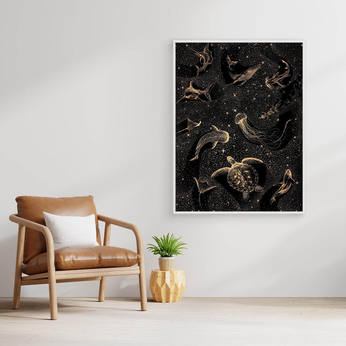 Canvas Print - Cosmic Ocean Dark Gold by Alirıza çakir