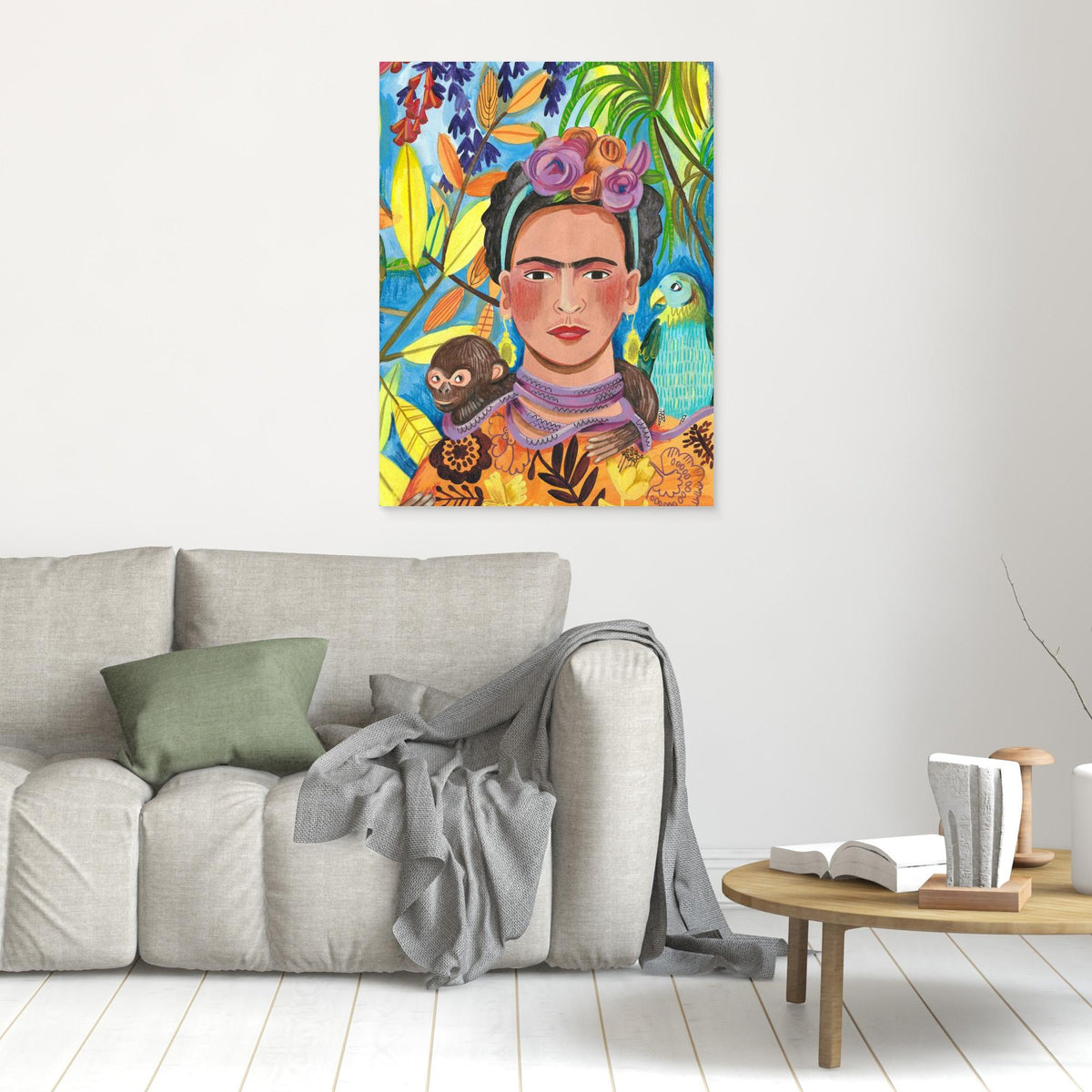 Canvas Print - Frida and her Parrots by Caroline Bonne Müller
