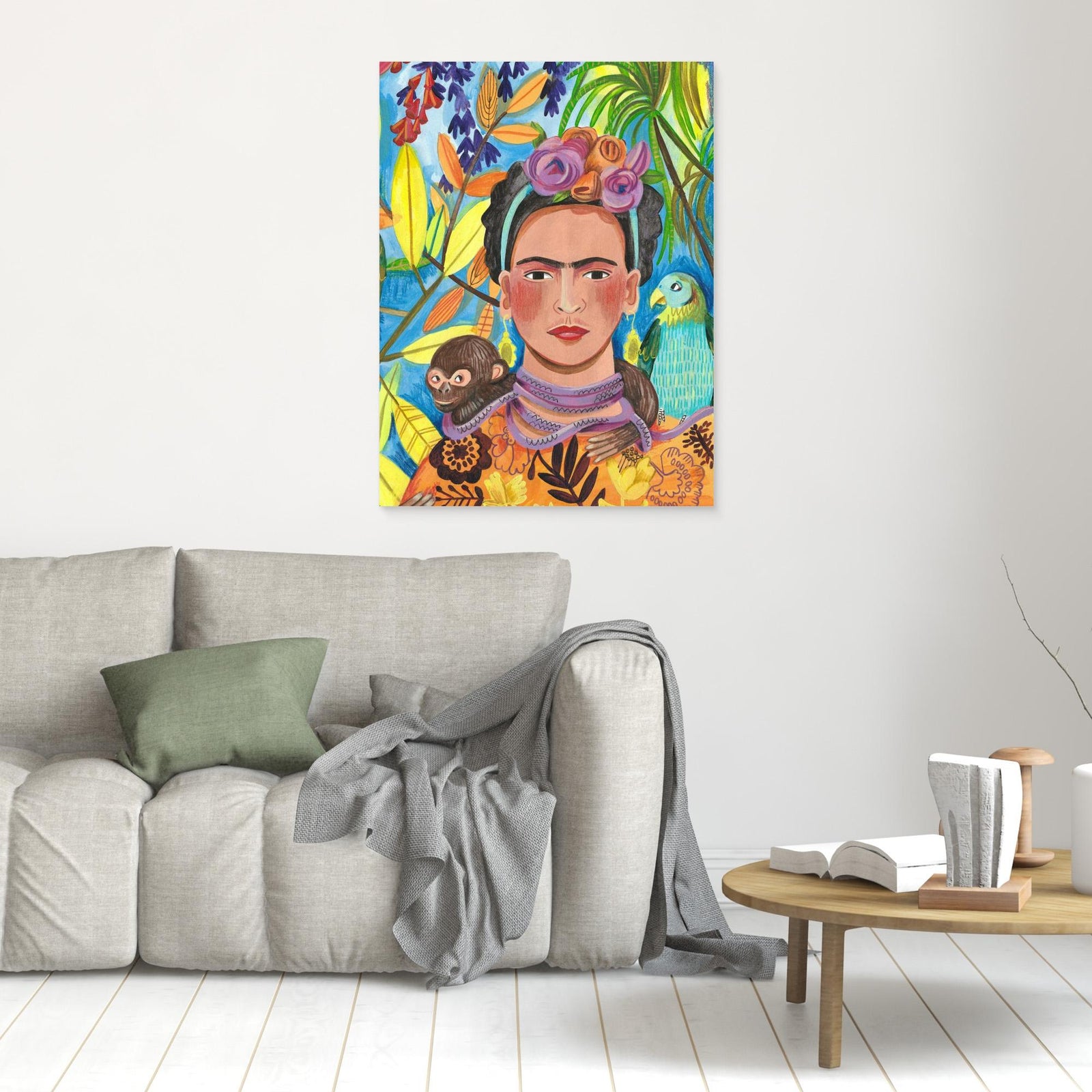 Canvas Print - Frida and her Parrots by Caroline Bonne Müller