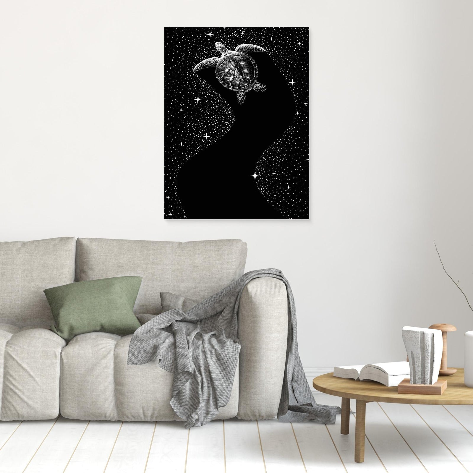 Canvas Print - Starry Turtle (Black Version) by Alirıza çakir