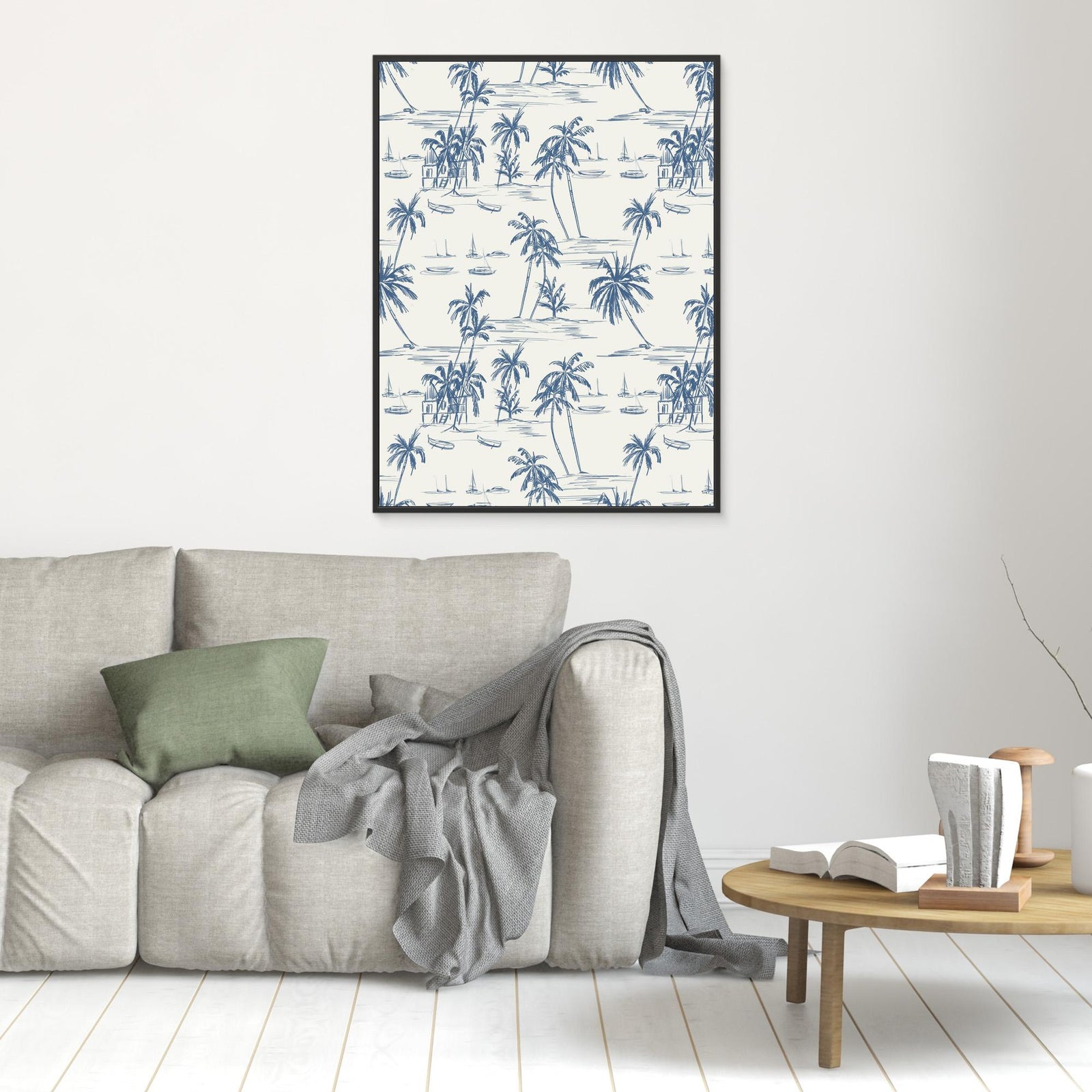 Canvas Print - Blue Beach Pattern by Anis Illustration