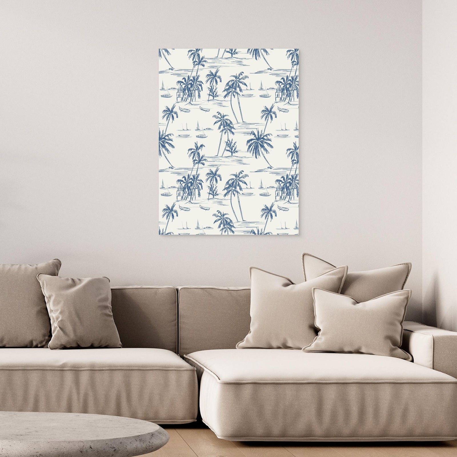 Canvas Print - Blue Beach Pattern by Anis Illustration