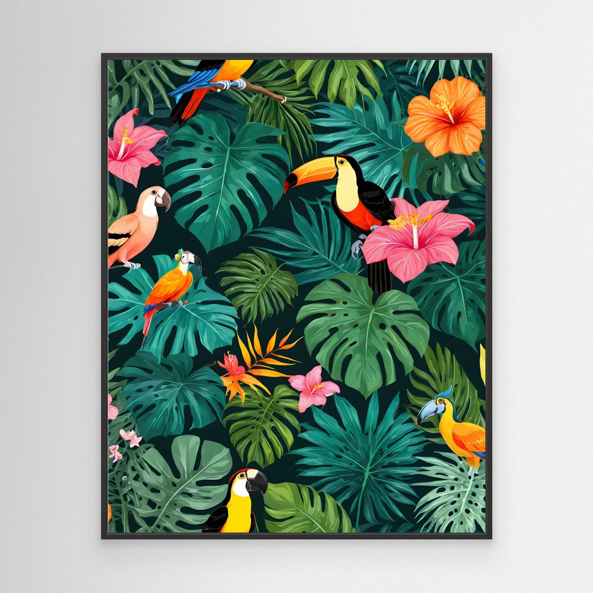 Canvas Print - Tropical Paradise Jungle Pattern by Kintsugi99