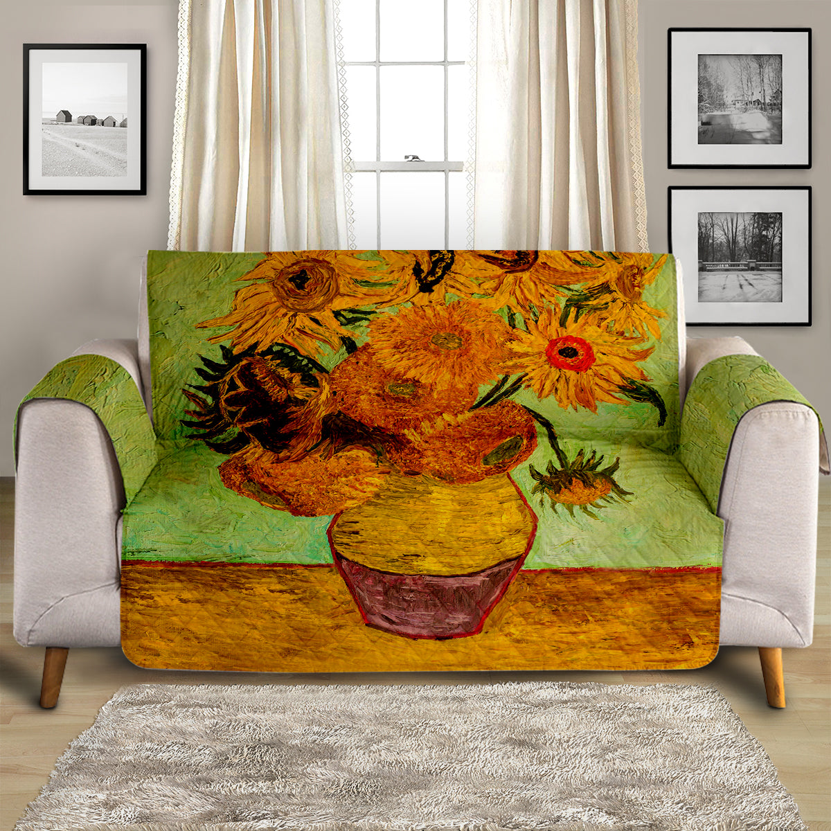 Van Gogh Sunflowers Sofa Cover