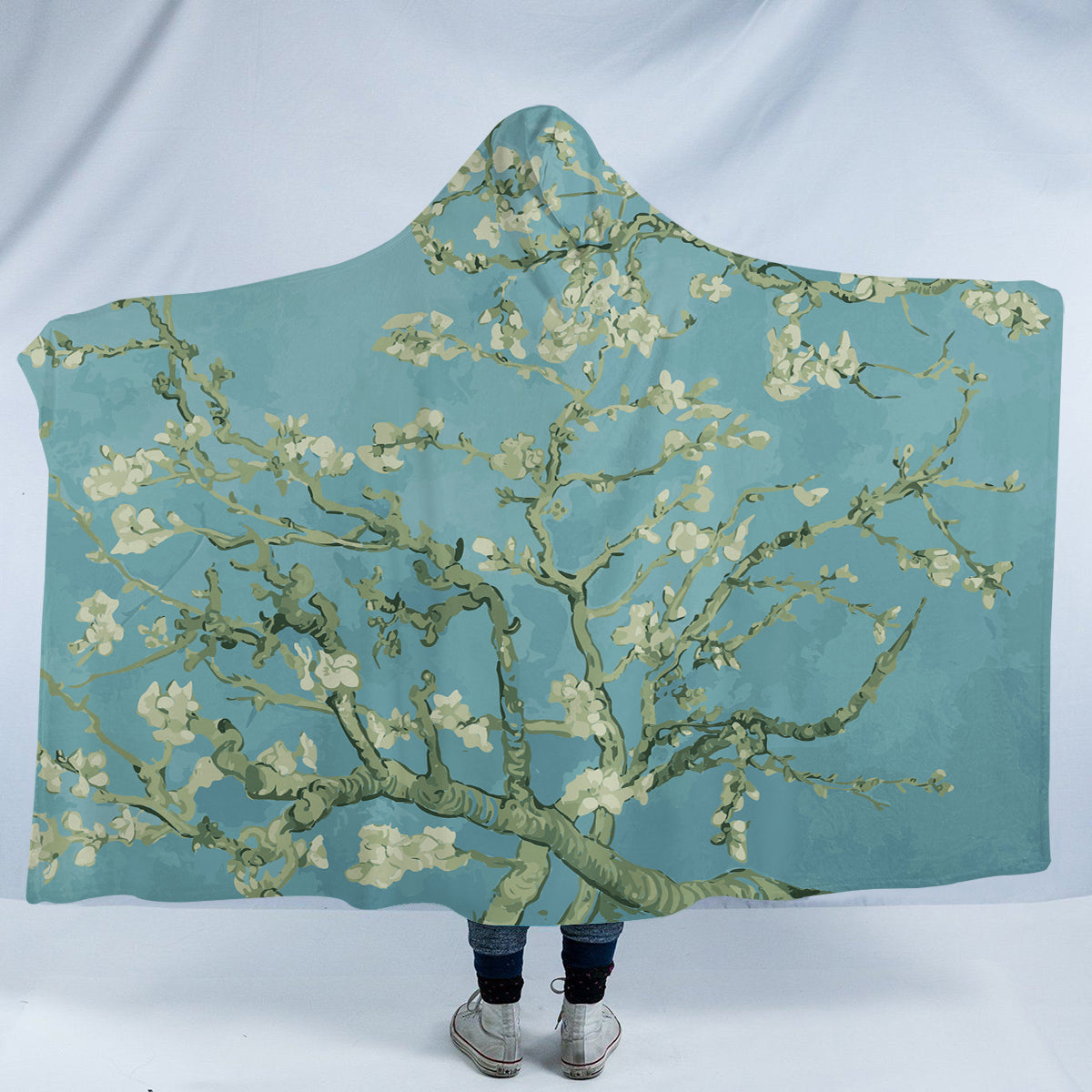 Van Gogh Almond Blossoms Hooded Blanket