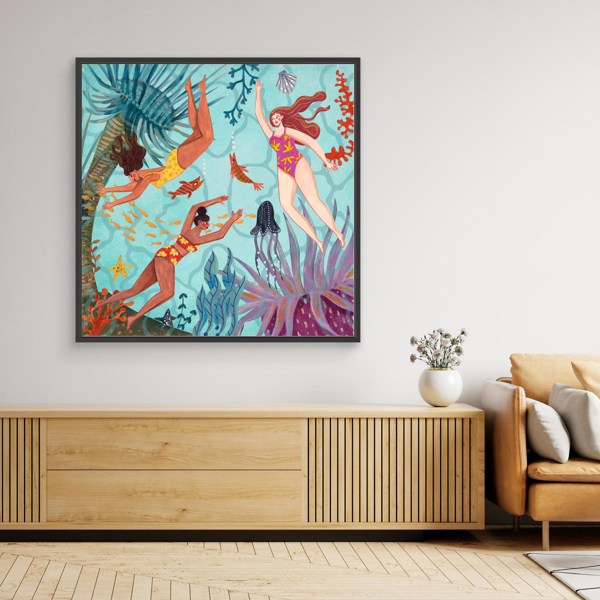 Canvas Print - Swimming in the Ocean by Caroline Bonne Müller
