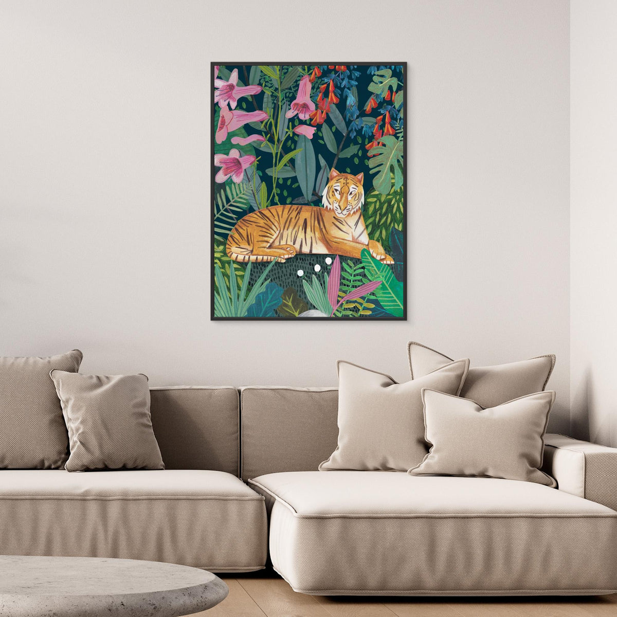 Canvas Print - Tiger in the Jungle by Caroline Bonne Müller