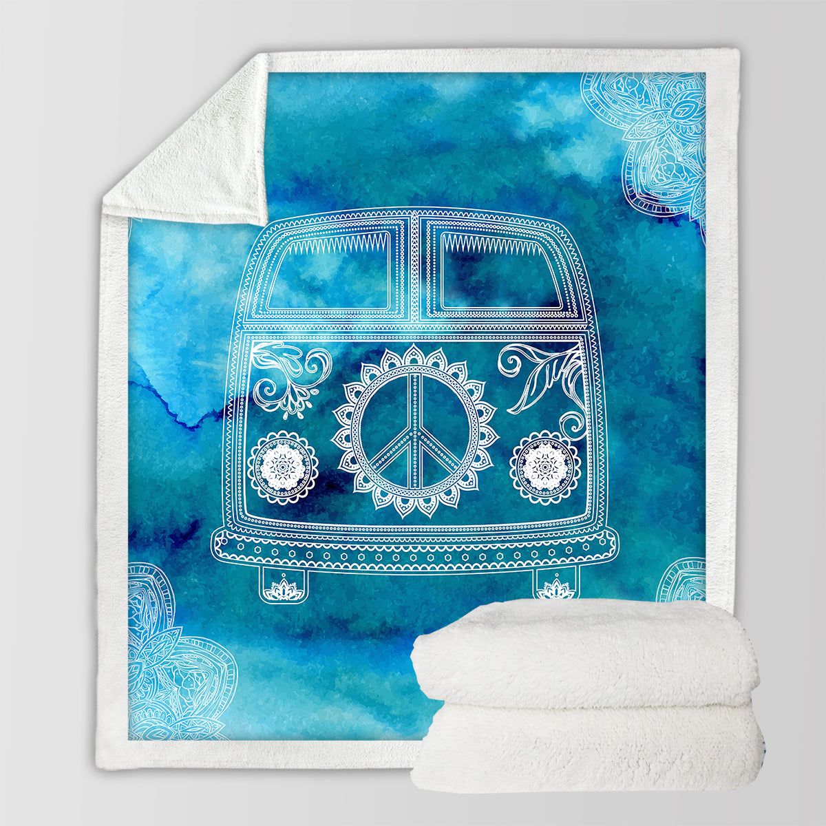 The Beach Bus Bedspread Blanket