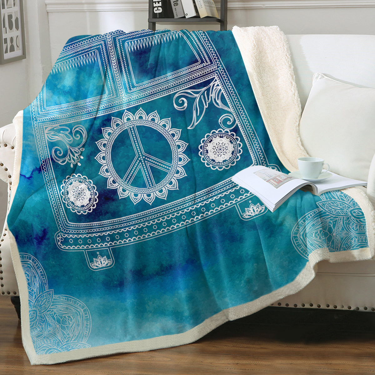 The Beach Bus Bedspread Blanket