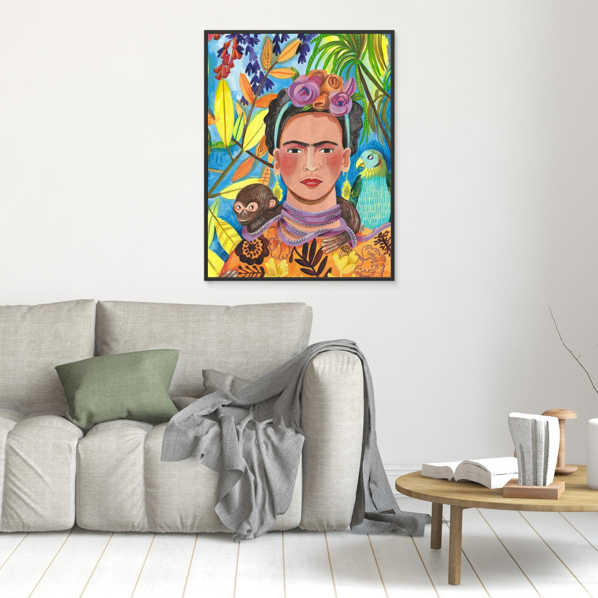 Canvas Print - Frida and her Parrots by Caroline Bonne Müller