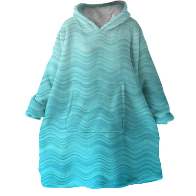 Waves of Blue Wearable Blanket Hoodie